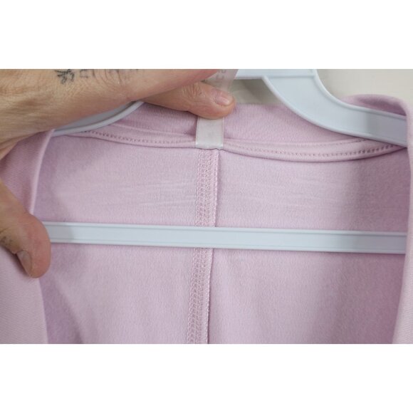 Fabletics Womens XXS Blank Oversized Baggy Fit Yoga Gym V-Neck Sweatshirt Pink - Picture 8 of 14